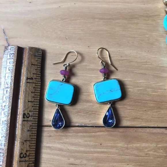 Silpada turquoise and agate necklace and earrings - Picture 3 of 6